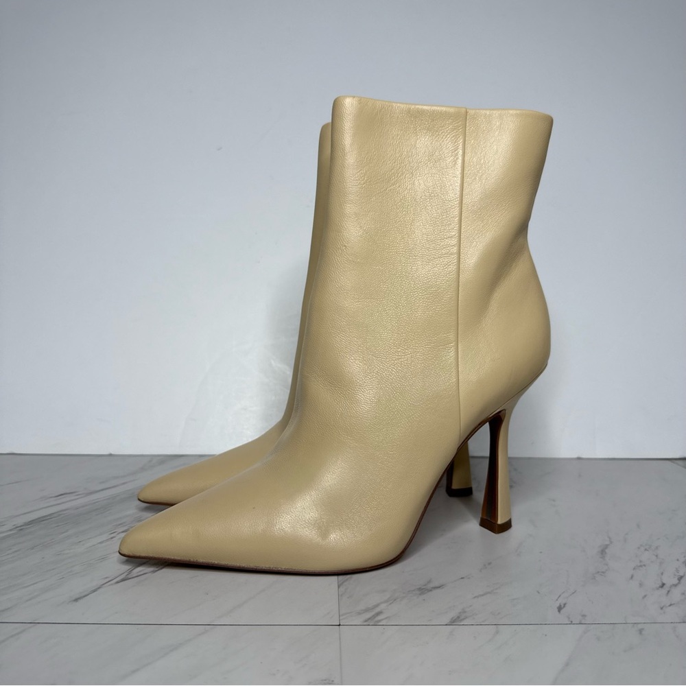 Sam Edelman Ella Pointy Toe Eggshell Leather Bootie 8 1/2 M - Picture 16 of 16